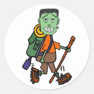 Pegatina Redonda Funny Frankenstein Monster Personalizado de Sender