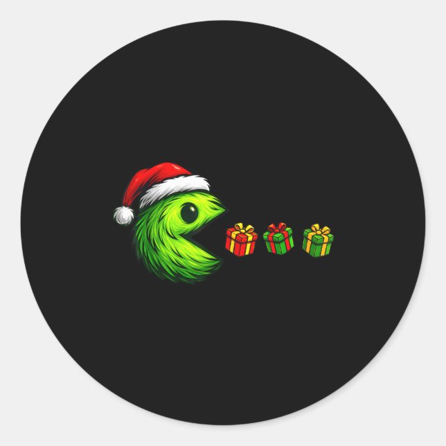 Pegatina Redonda Funny Game Costume Pjs Pajamas Christmas Xmas Men  (Anverso)