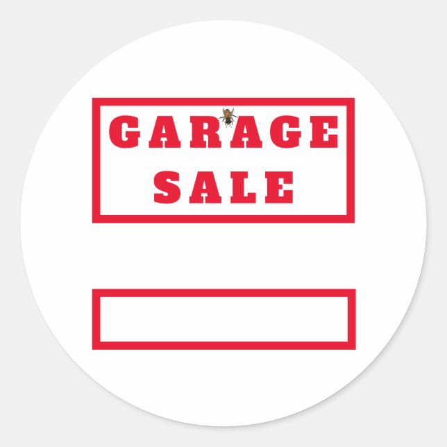 Pegatina Redonda Funny Garage Sale (Anverso)