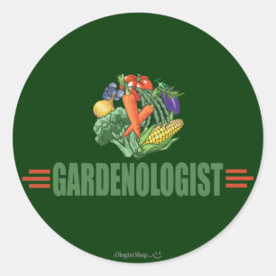 Pegatina Redonda Funny Gardener