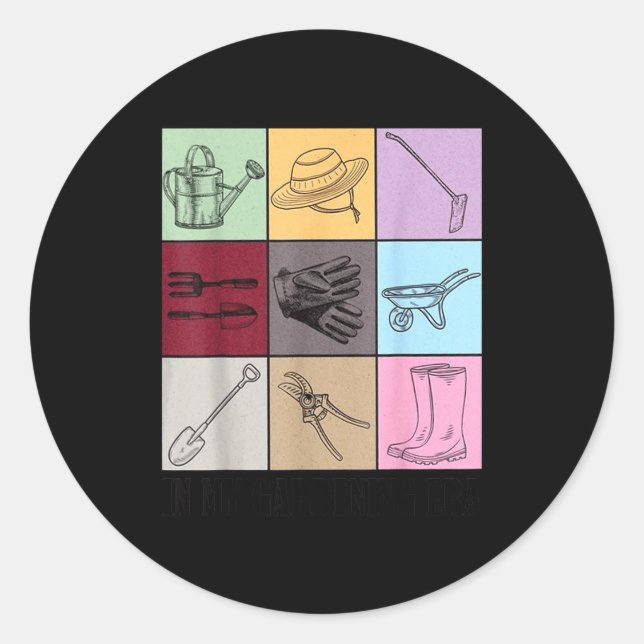 Pegatina Redonda Funny Gardening Lover S Plant Lover , Men's G Clic (Anverso)