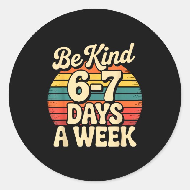 Pegatina Redonda Funny Gen Alpha Meme Slang 67 Six Seven  (Anverso)