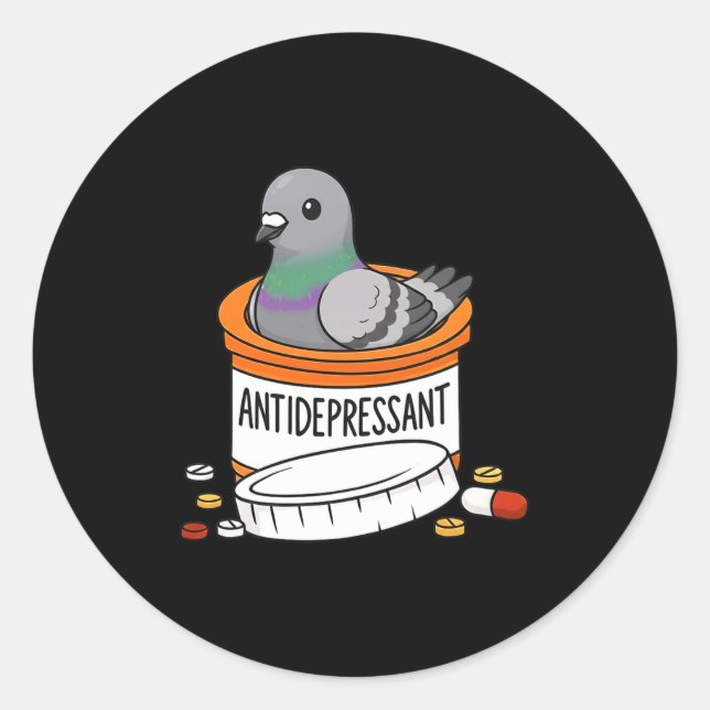 Pegatina Redonda Funny Geon Anti Depressant Zoo Boys Girls Premium  (Anverso)