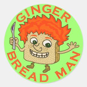 Pegatina Redonda Funny Ginger Bread Man Navidades Pun 2