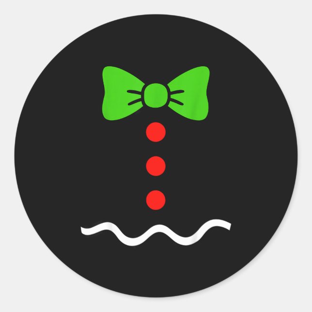 Pegatina Redonda Funny Gingerbread Christmas Cookie Xmas Costume Ki (Anverso)