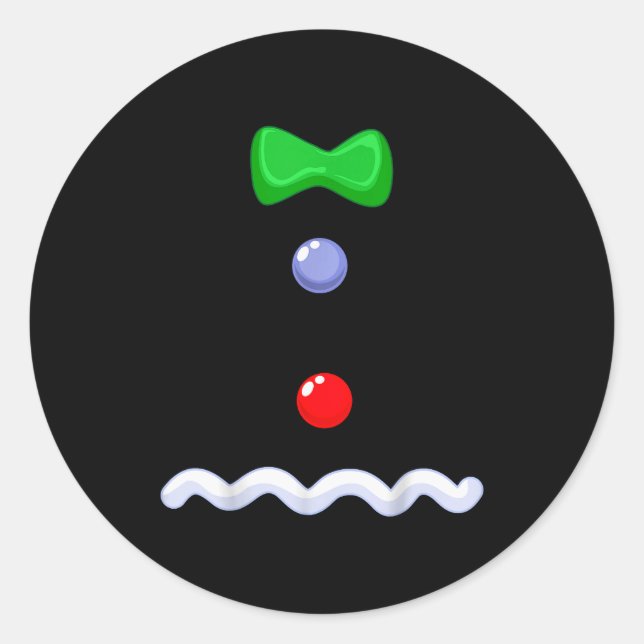 Pegatina Redonda Funny Gingerbread Man Christmas Costume  (Anverso)