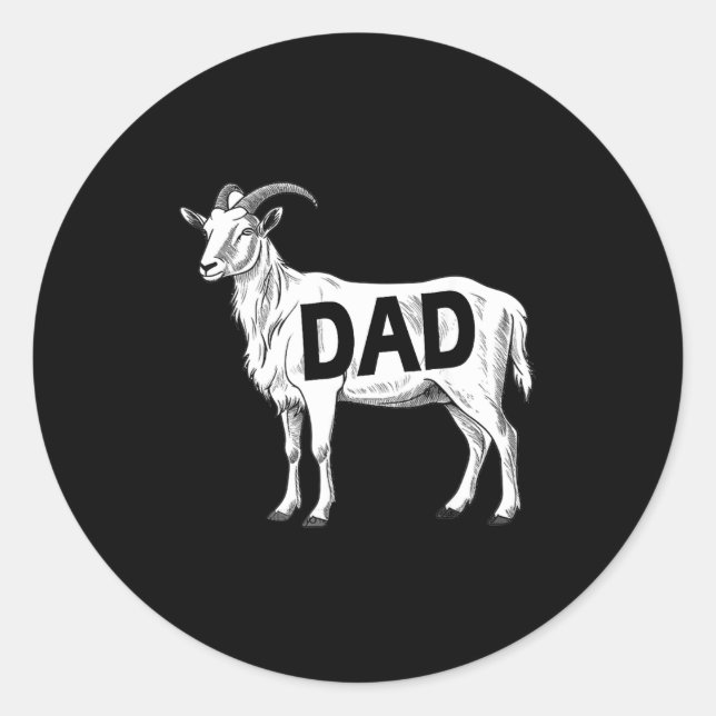 Pegatina Redonda Funny Goat Gift Dad Sarcastic Graphic  (Anverso)