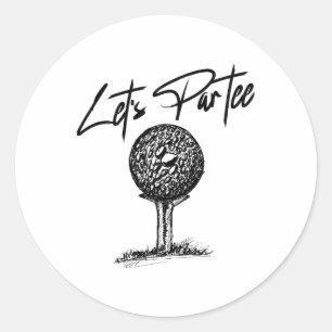 Pegatina Redonda Funny Golf Pun