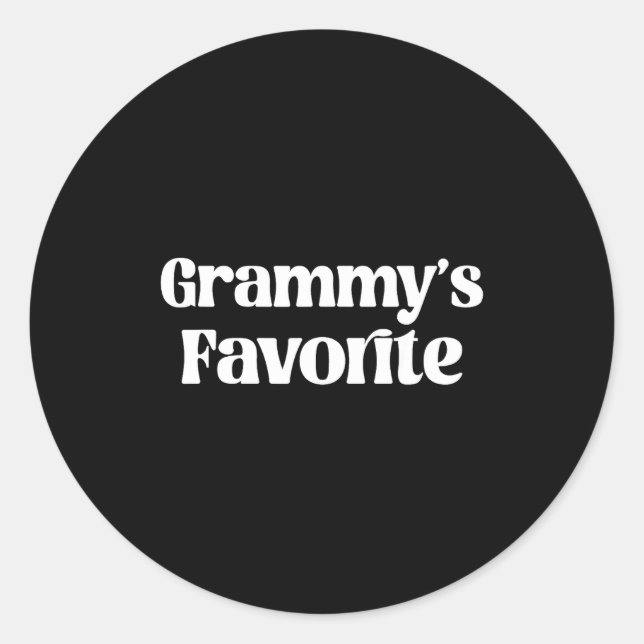 Pegatina Redonda Funny Grammy’s Favorite Funny Grandparent Granhild (Anverso)