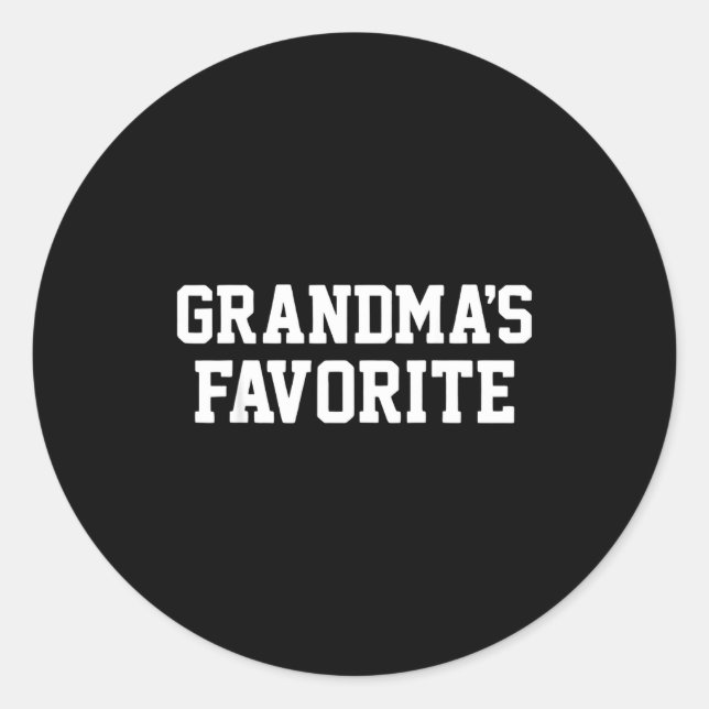 Pegatina Redonda Funny Grandma's Favorite Black Modern Clic Crew  (Anverso)