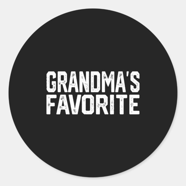 Pegatina Redonda Funny Grandma's Favorite Grandparent Granhild  (Anverso)