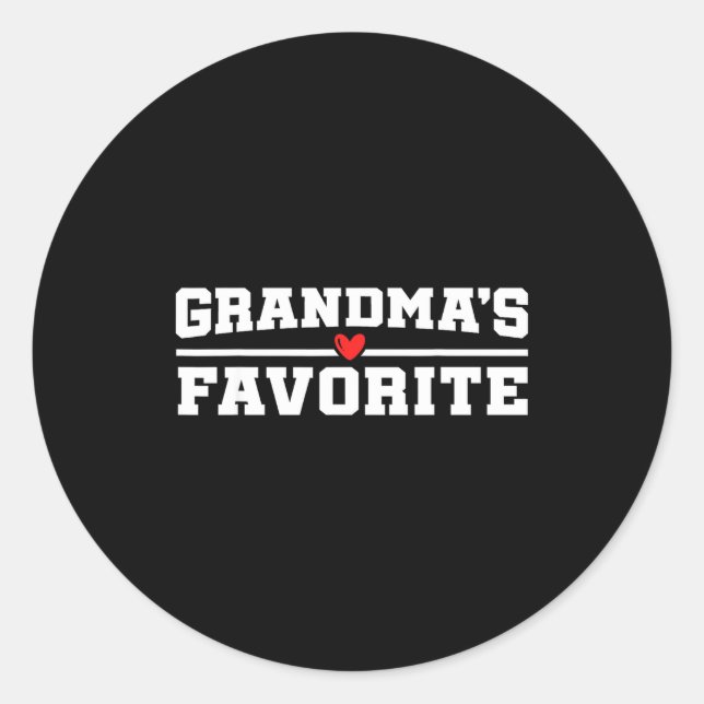 Pegatina Redonda Funny Grandparent Favorite Granhild  (Anverso)