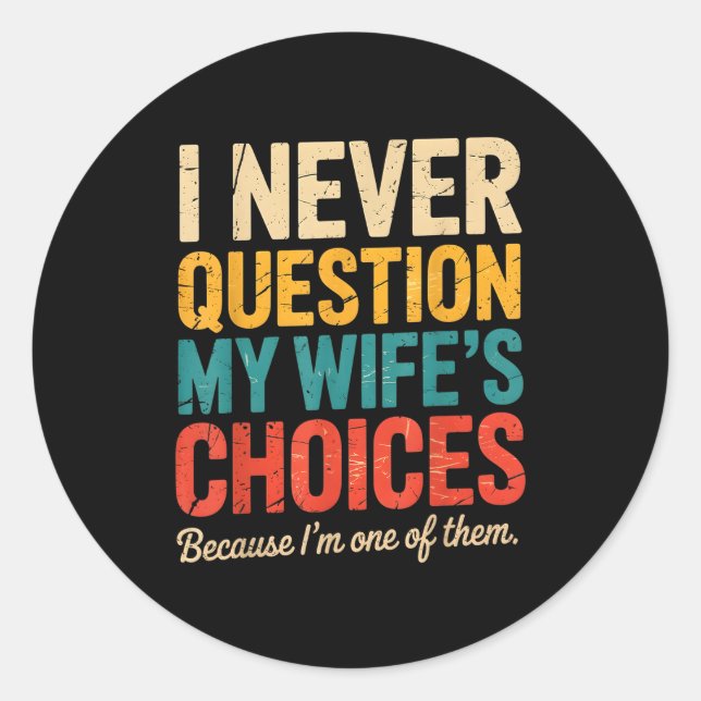 Pegatina Redonda Funny Groovy Dad Joke Quote For Husband Fathers Da (Anverso)