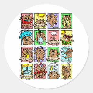 Pegatina Redonda Funny Groundhog Day Personalizados