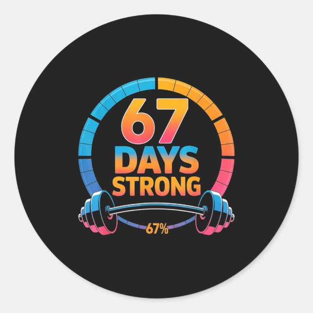 Pegatina Redonda Funny Gym Meme 67  (Anverso)