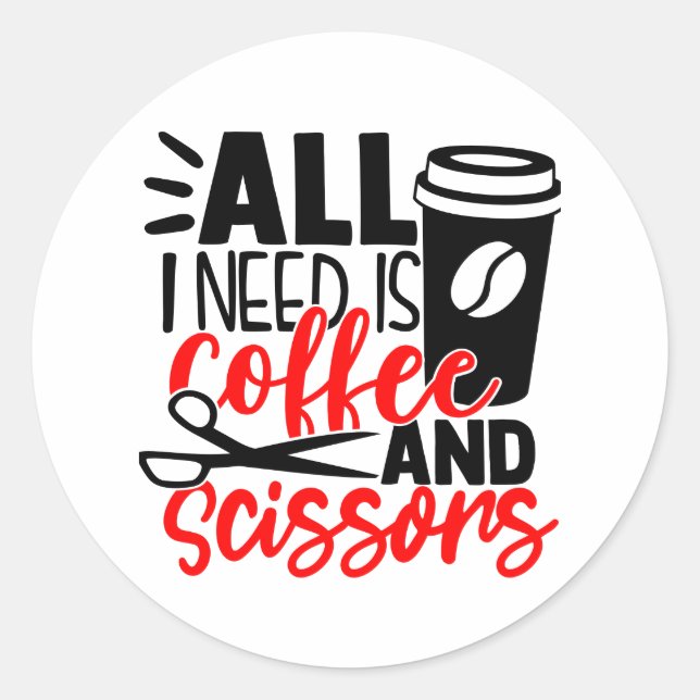 Pegatina Redonda Funny Hairdresser Hair Salon Stylist Cosmetólogo (Anverso)