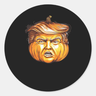 Pegatina Redonda Funny Halloween Calabaza Parodia política Donald T