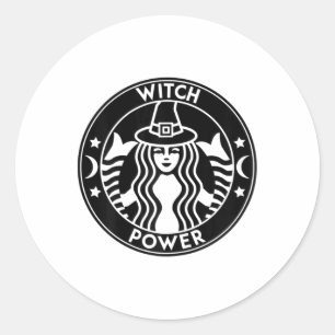 Pegatina Redonda Funny Halloween Disstume Witch Power Fall Gift Per