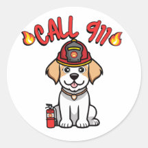 Funny Happy dog es un bombero