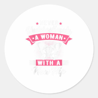 Pegatina Redonda Funny Hip Sustitución Cirugía Hip Recov