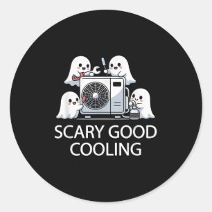 Pegatina Redonda Funny Hvac Técnico Ghost Halloween Costume Soky