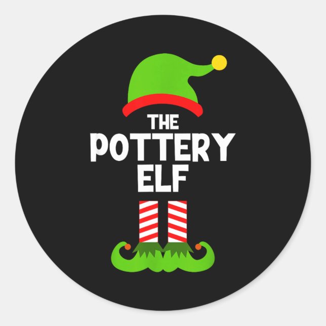 Pegatina Redonda Funny I'm The Ttery Elf Christmas Xmas  (Anverso)
