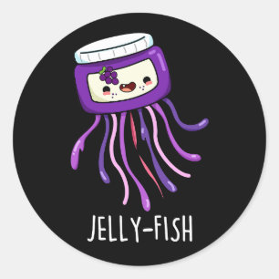 Pegatina Redonda Funny Jelly Jar Jar Pun Dark BG