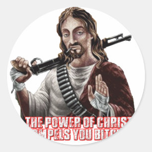 Pegatina Redonda Funny jesus