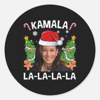Pegatina Redonda Funny Kamala Harris 2024 Navidades Comma La Men Wo