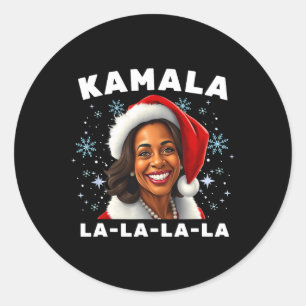 Pegatina Redonda Funny Kamala Harris 2024 Navidades Comma La Men Wo