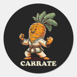 Pegatina Redonda Funny Karate Carrate Carrate Trainer Karate