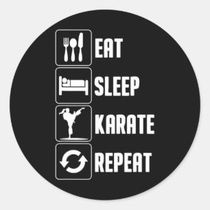 Pegatina Redonda Funny Karate Design Para Hombres Las Mujeres Comen