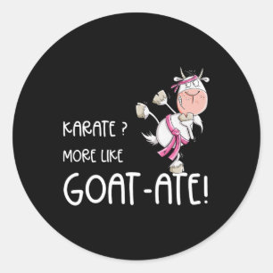 Pegatina Redonda Funny Karate Goat I Karate Pun Martial Arts