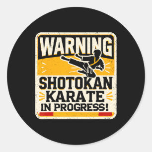 Pegatina Redonda Funny Karatek Figher Artes Marciales Shotokan Kara