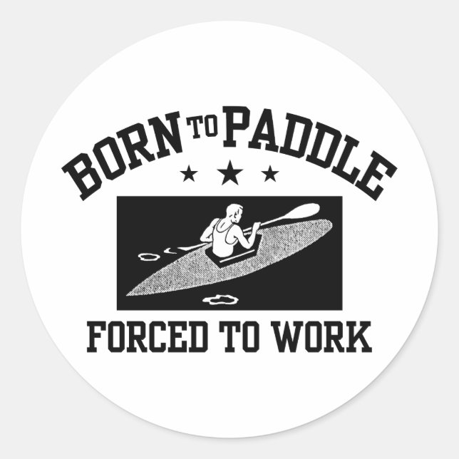 Pegatina Redonda Funny Kayaking (Anverso)