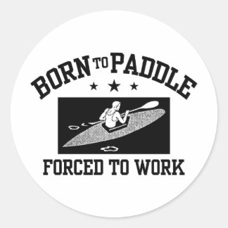 Pegatina Redonda Funny Kayaking
