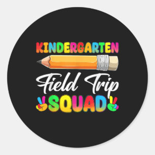 Pegatina Redonda Funny Kindergarten Field Trip Squad Field Day Stud