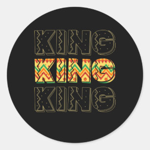 Pegatina Redonda Funny King Boys Guay Kente Cloth Lover