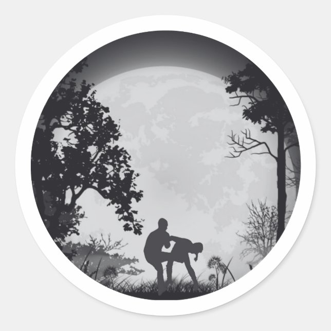 Pegatina Redonda Funny Krav Maga Artes Marciales Groin Kick Pegatin (Anverso)