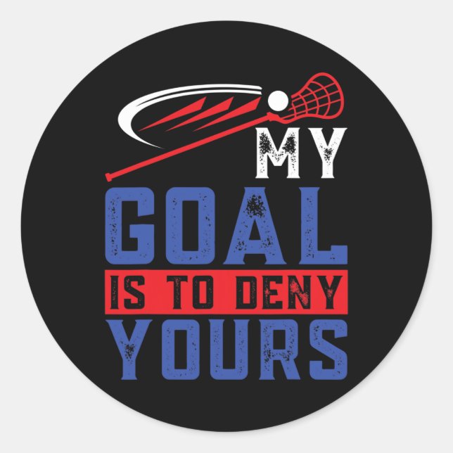 Pegatina Redonda Funny Lacrosse Merch - Novedad Lacrosse Jugadores  (Anverso)