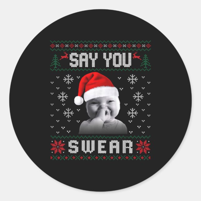 Pegatina Redonda Funny Laughing Baby Ai Baby Meme Brainrot Ugly Chr (Anverso)