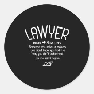 Pegatina Redonda Funny Lawyer Definition