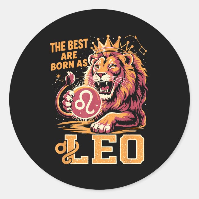 Pegatina Redonda Funny Leo Birthday Quote Astrology Horoscope Gift  (Anverso)