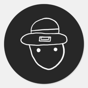 Pegatina Redonda Funny Leprechaun Amateur Sketch Meme Irish St Patr