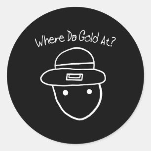 Pegatina Redonda Funny Leprechaun Amateur Sketch Meme Irish St Patr