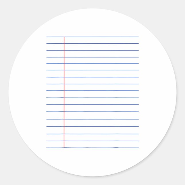 Pegatina Redonda Funny Lined Notebook Paper Matching Group Hallowee (Anverso)