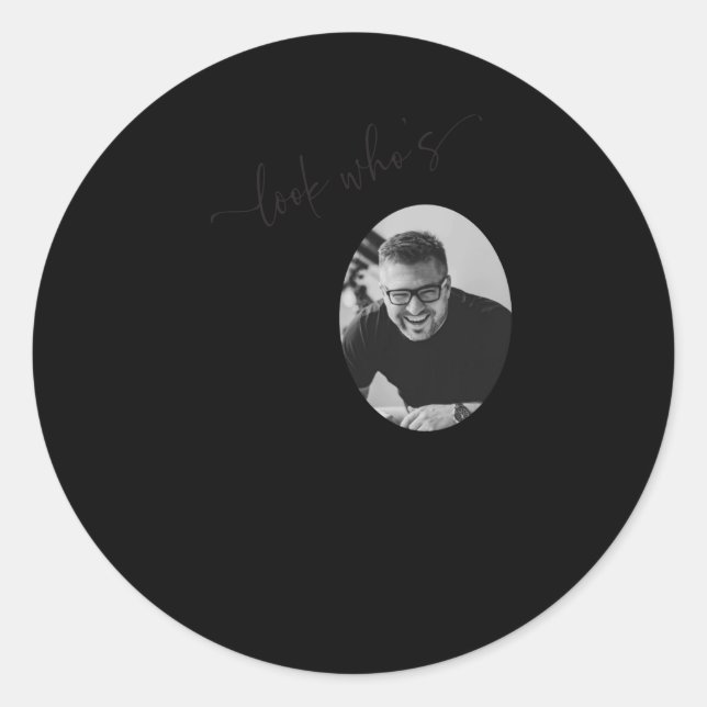 Pegatina Redonda Funny Look Whos 50 Stylish 50th Birthday  (Anverso)