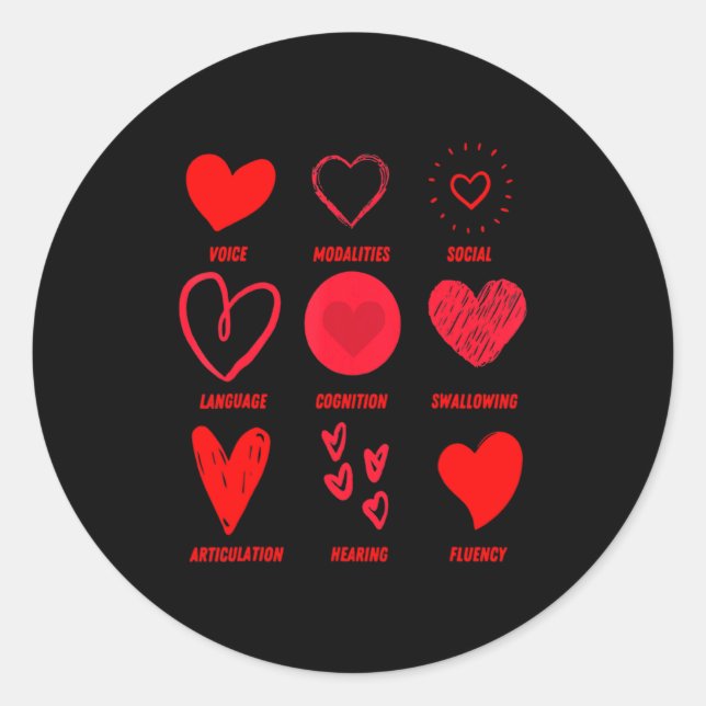 Pegatina Redonda Funny Lsp Speech Language Pathologist Valentines  (Anverso)