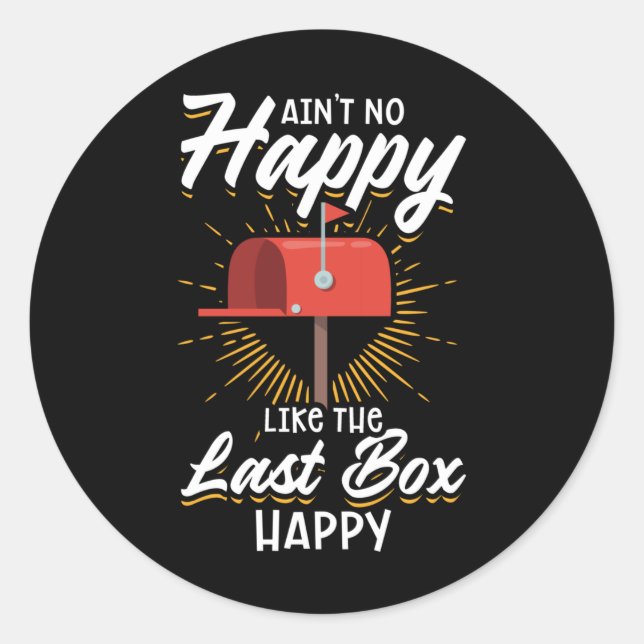 Pegatina Redonda Funny Mail Carrier Trabajador Postal Mailman (Anverso)