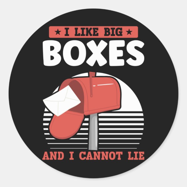 Pegatina Redonda Funny Mailman Postal Worker Mail Carrier (Anverso)